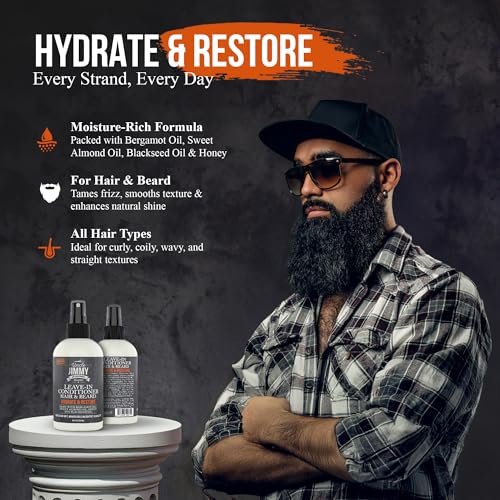 Uncle Jimmy Leave-In Beard Conditioner – Hydrates, Softens & Eliminates Dandruff (8 Fl Oz) - görsel 6