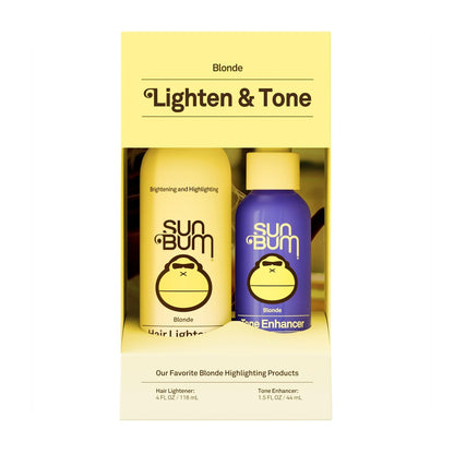 Sun Bum Lighten and Tone Travel Kit - Blonde Hair Lightener and Tone Enhancer - Enhances Hair Color and Shine while Neutralizing Brassy Tones - UV Protecting - Vegan and Cruelty Free (4 oz, 1.5 fl oz)