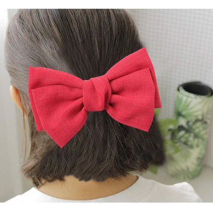 6-Piece French Hair Bow Clips - Metal Barrette Set for Women and Girls, Ideal Gift for Birthday, Daily Wear, and Holidays (Black, Red, Green, Blue) Avelisse