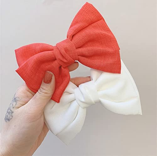 6-Piece French Hair Bow Clips - Metal Barrette Set for Women and Girls, Ideal Gift for Birthday, Daily Wear, and Holidays (Black, Red, Green, Blue) Avelisse