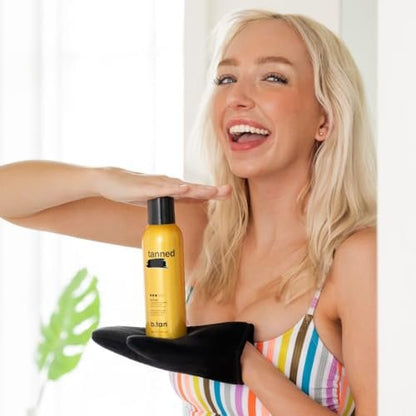 b.tan Self Tanner Bronzing Mist | Fast 1 Hour Express Sunless Tanning Spray, No Fake Tan Smell, Dark Bronzing Glow for Face & Body, Vegan & Cruelty Free, 7 Fl Oz