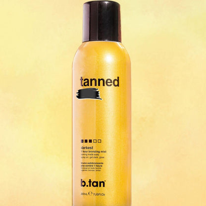 b.tan Self Tanner Bronzing Mist | Fast 1 Hour Express Sunless Tanning Spray, No Fake Tan Smell, Dark Bronzing Glow for Face & Body, Vegan & Cruelty Free, 7 Fl Oz