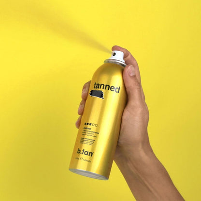 b.tan Self Tanner Bronzing Mist | Fast 1 Hour Express Sunless Tanning Spray, No Fake Tan Smell, Dark Bronzing Glow for Face & Body, Vegan & Cruelty Free, 7 Fl Oz