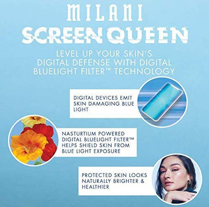Milani Screen Queen Liquid Foundation Makeup - Toasted Tawny - Cruelty Free with Blue Light Filter