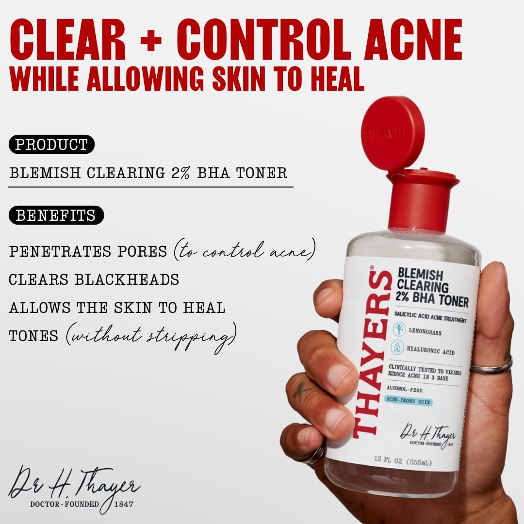 Thayers Blemish Clearing Salicylic Acid Toner - Acne Treatment Face Toner with 2% Salicylic Acid, Soothing & Non-Stripping, 12 Fl Oz - görsel 4