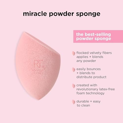 Real Techniques Miracle Powder Sponge – 2-Pack Makeup Blending Sponge for Powder Products, Buildable Coverage, Velvet Soft, Latex-Free, Natural Finish & Cloud Skin - görsel 8