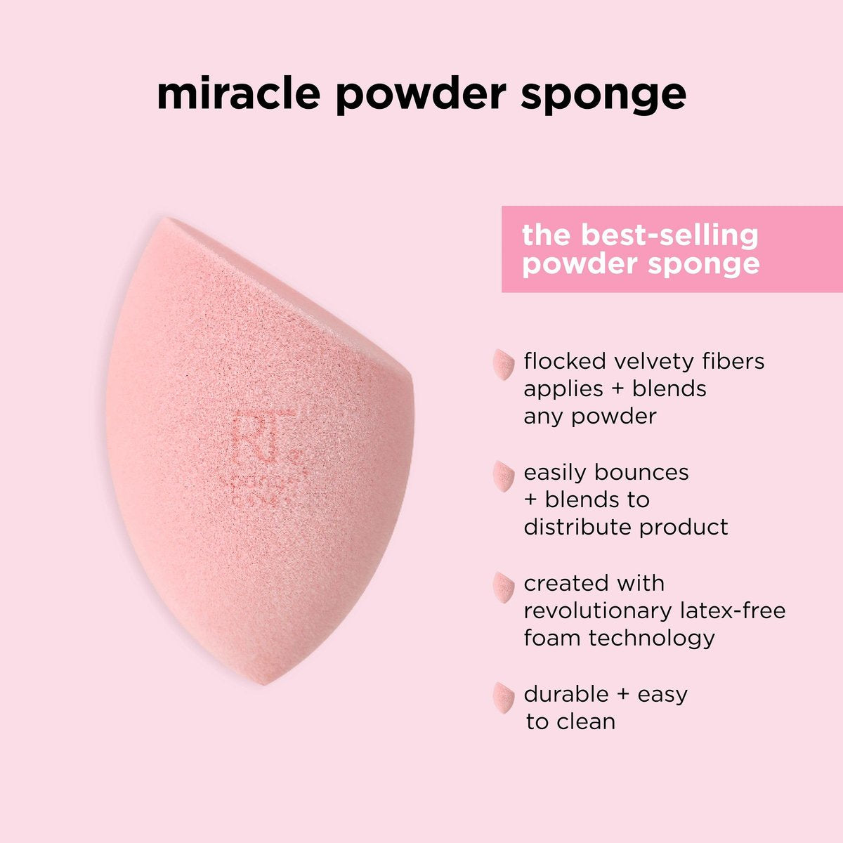 Real Techniques Miracle Powder Sponge – 2-Pack Makeup Blending Sponge for Powder Products, Buildable Coverage, Velvet Soft, Latex-Free, Natural Finish & Cloud Skin - görsel 7