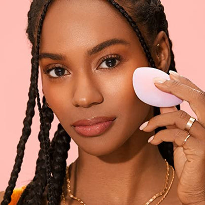 Real Techniques Miracle Powder Sponge – 2-Pack Makeup Blending Sponge for Powder Products, Buildable Coverage, Velvet Soft, Latex-Free, Natural Finish & Cloud Skin