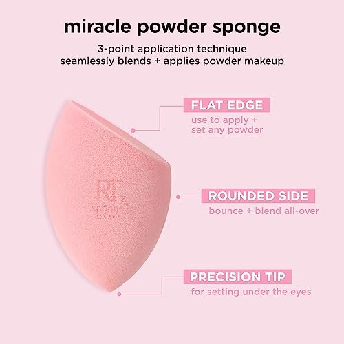 Real Techniques Miracle Powder Sponge – 2-Pack Makeup Blending Sponge for Powder Products, Buildable Coverage, Velvet Soft, Latex-Free, Natural Finish & Cloud Skin - görsel 6