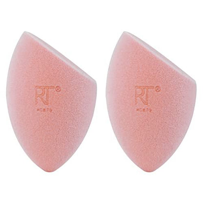 Real Techniques Miracle Powder Sponge – 2-Pack Makeup Blending Sponge for Powder Products, Buildable Coverage, Velvet Soft, Latex-Free, Natural Finish & Cloud Skin