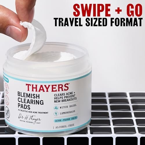 Thayers Blemish Clearing Acne Pads - Salicylic Acid Acne Treatment with Witch Hazel, Pore Reducing & Exfoliating Toner Pads, 60 Count - görsel 18