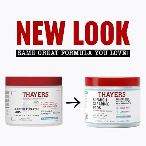 Thayers Blemish Clearing Acne Pads - Salicylic Acid Acne Treatment with Witch Hazel, Pore Reducing & Exfoliating Toner Pads, 60 Count - görsel 4