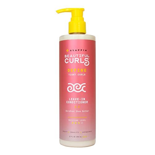 Alaffia Beautiful Curls Leave-In Conditioner for Tight Curls - Shea Butter, Vitamin E & Coconut Oil, 12 oz Avelisse
