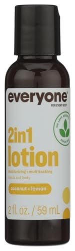 Everyone Coconut Lemon Hand & Body Lotion - 2 fl oz Travel Size, Lightweight Moisturizer for Dry Skin - görsel 2