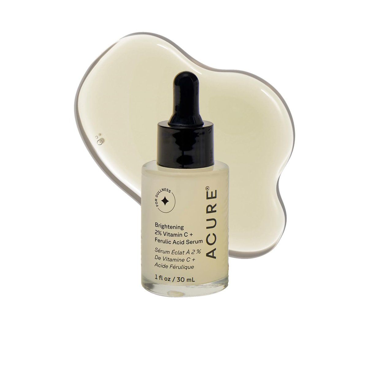 Acure Brightening 2% Vitamin C & Ferulic Acid Serum – Anti-Aging, Glow-Boosting Facial Serum for Women & Men, Vegan & Cruelty-Free, 1 fl oz Avelisse