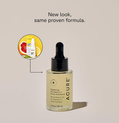 Acure Brightening 2% Vitamin C & Ferulic Acid Serum – Anti-Aging, Glow-Boosting Facial Serum for Women & Men, Vegan & Cruelty-Free, 1 fl oz Avelisse