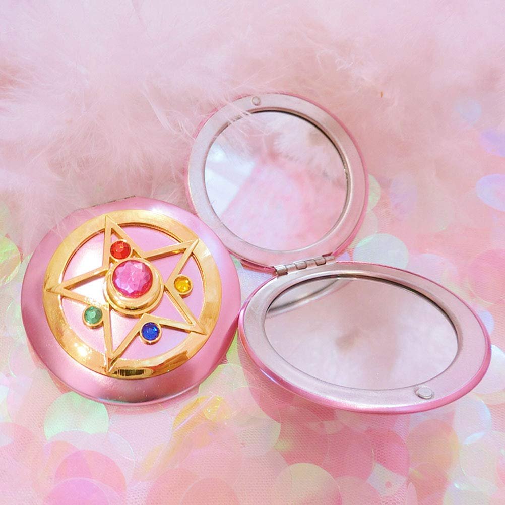 SHOWLOUE Pink Compact Mirror – Portable Double Sided Travel Mirror (2.7 x 2.6 inches) Avelisse