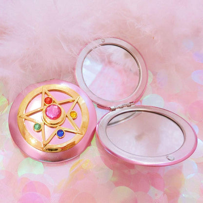 SHOWLOUE Pink Compact Mirror – Portable Double Sided Travel Mirror (2.7 x 2.6 inches) Avelisse