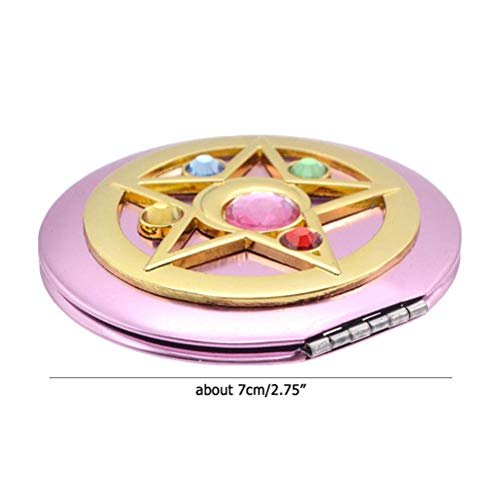 SHOWLOUE Pink Compact Mirror – Portable Double Sided Travel Mirror (2.7 x 2.6 inches) Avelisse