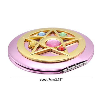 SHOWLOUE Pink Compact Mirror – Portable Double Sided Travel Mirror (2.7 x 2.6 inches) Avelisse