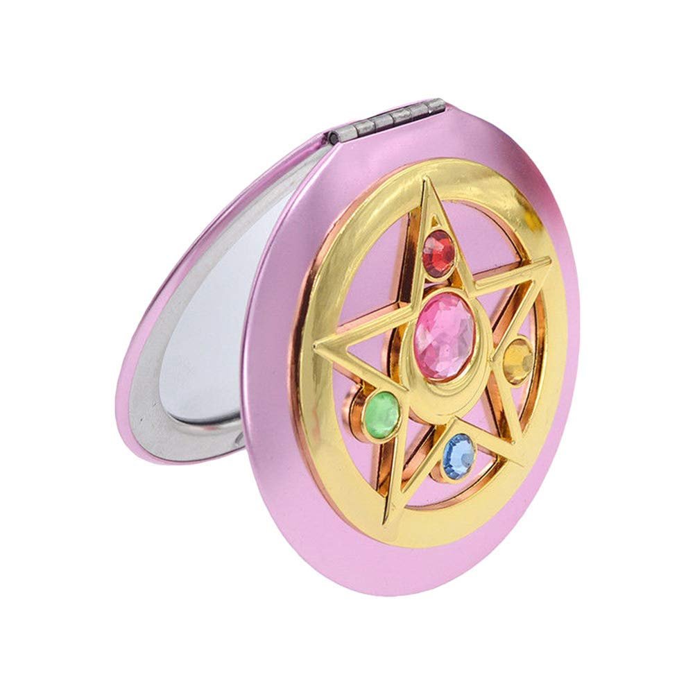 SHOWLOUE Pink Compact Mirror – Portable Double Sided Travel Mirror (2.7 x 2.6 inches) Avelisse