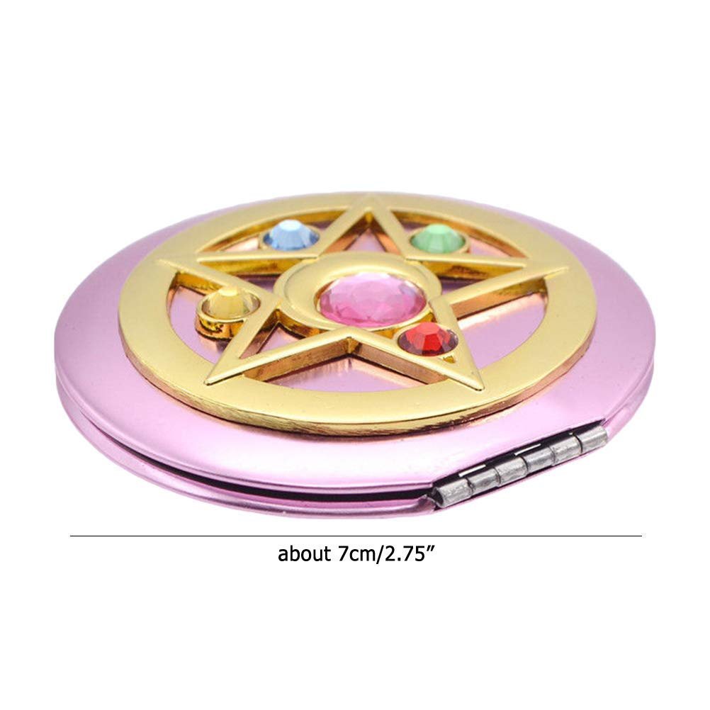 SHOWLOUE Pink Compact Mirror – Portable Double Sided Travel Mirror (2.7 x 2.6 inches) Avelisse