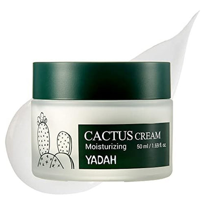 YADAH Cactus Cream - Hydrating Facial Moisturizer for Sensitive Dry Skin, 1.69 Fl Oz