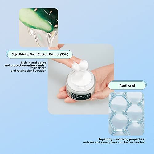 YADAH Cactus Cream - Hydrating Facial Moisturizer for Sensitive Dry Skin, 1.69 Fl Oz - görsel 8