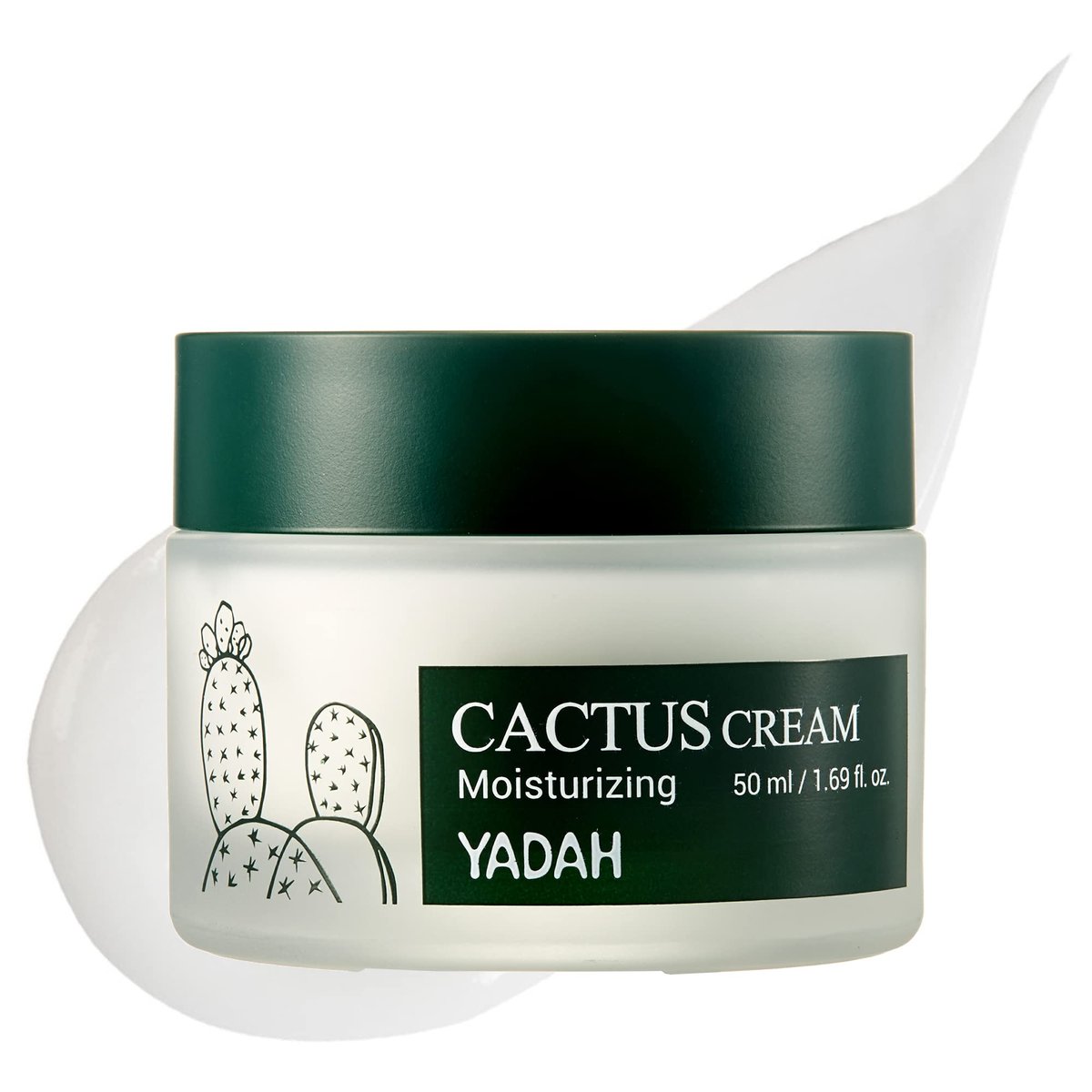 YADAH Cactus Cream - Hydrating Facial Moisturizer for Sensitive Dry Skin, 1.69 Fl Oz - görsel 1