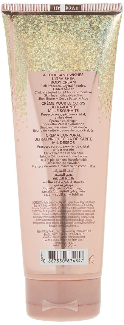 Bath & Body Works A Thousand Wishes Ultra Shea Body Cream - 8 oz | Women's Luxurious Moisturizer