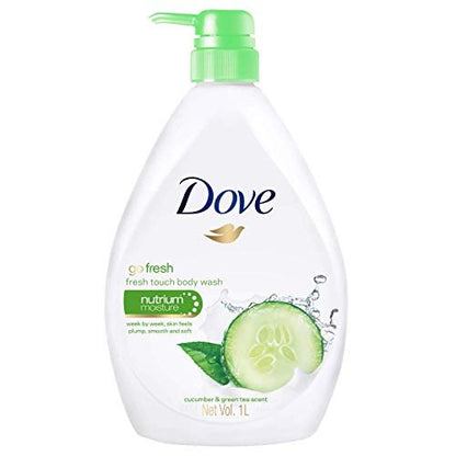 Dove Go Fresh Nourishing Body Wash, Cucumber and Green Tea - 33.8 Fl Oz (Pack of 2) Avelisse