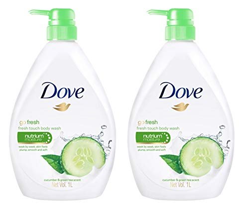Dove Go Fresh Nourishing Body Wash, Cucumber and Green Tea - 33.8 Fl Oz (Pack of 2) Avelisse