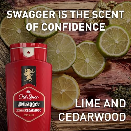 Old Spice Refreshing Body Wash for Men, Swagger with Cedarwood Scent, 3X Defense, 24/7 Shower Fresh, 16 oz (Pack of 4) Avelisse