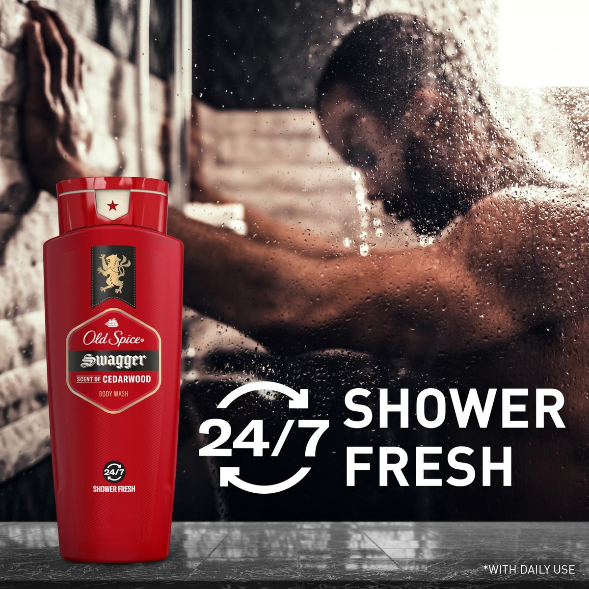 Old Spice Refreshing Body Wash for Men, Swagger with Cedarwood Scent, 3X Defense, 24/7 Shower Fresh, 16 oz (Pack of 4) Avelisse