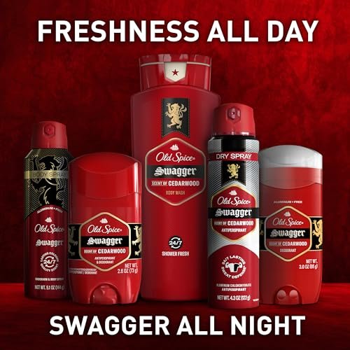 Old Spice Refreshing Body Wash for Men, Swagger with Cedarwood Scent, 3X Defense, 24/7 Shower Fresh, 16 oz (Pack of 4) Avelisse