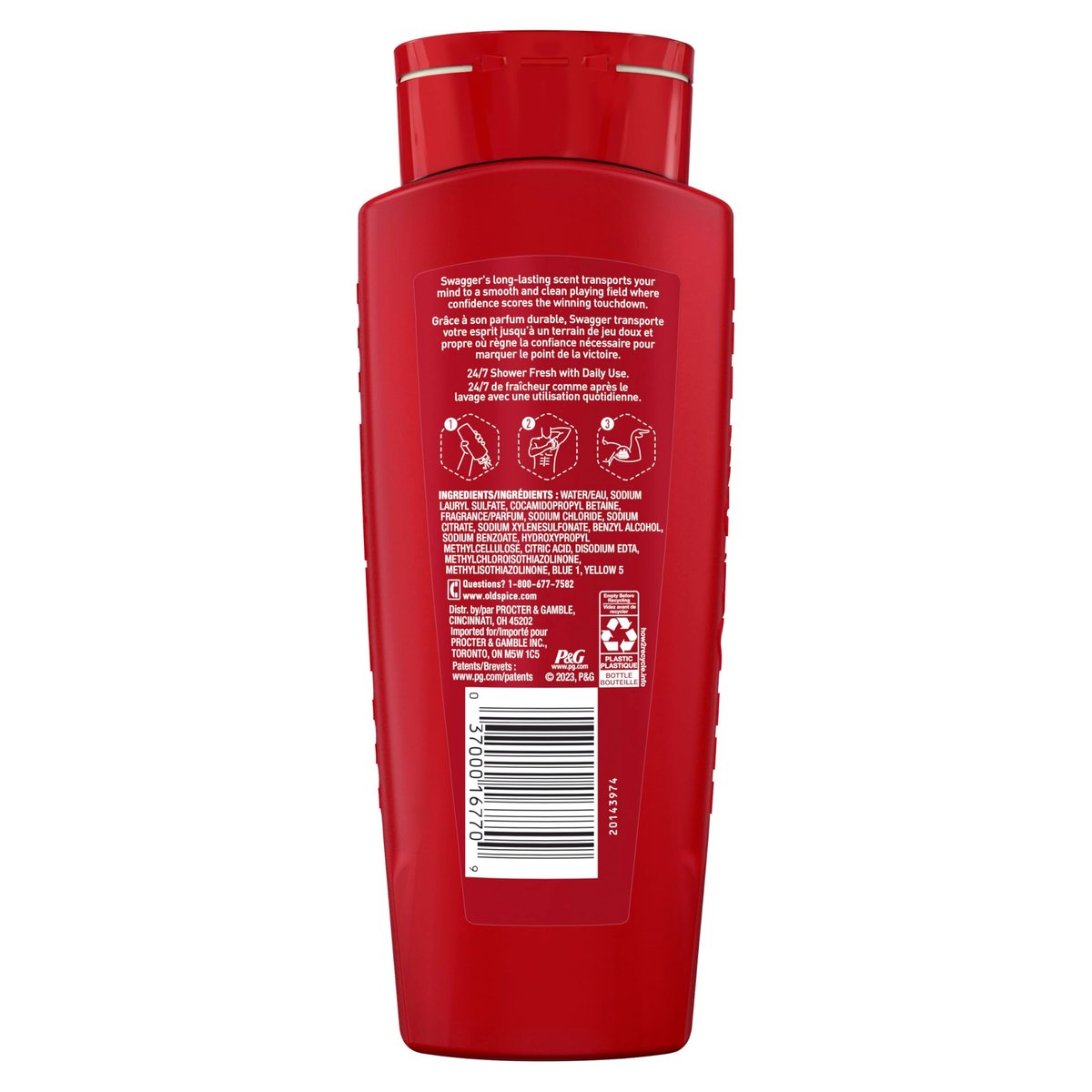 Old Spice Refreshing Body Wash for Men, Swagger with Cedarwood Scent, 3X Defense, 24/7 Shower Fresh, 16 oz (Pack of 4) Avelisse