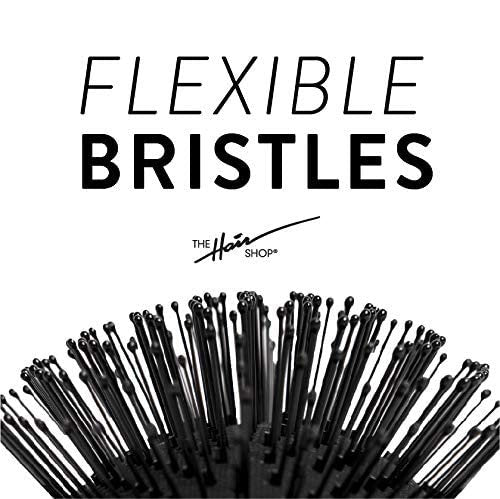 The Hair Shop 909 Ergonomic Detangling Brush for Hair Extensions – Safe for Wet & Dry Hair, Nylon Bristles, Black Avelisse