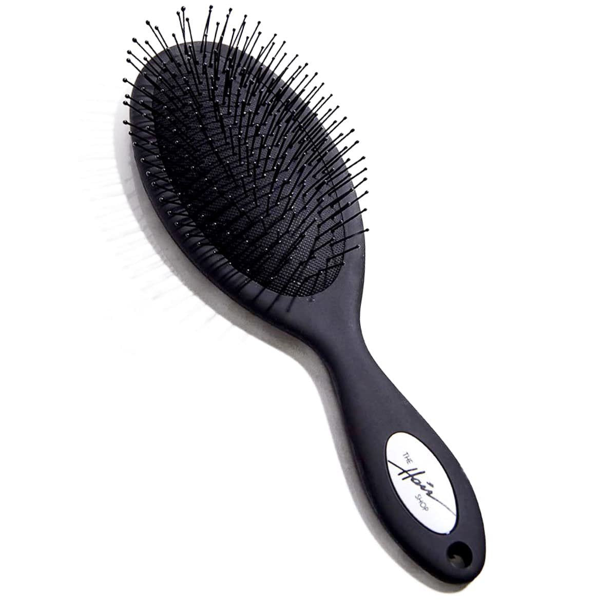 The Hair Shop 909 Ergonomic Detangling Brush for Hair Extensions – Safe for Wet & Dry Hair, Nylon Bristles, Black Avelisse