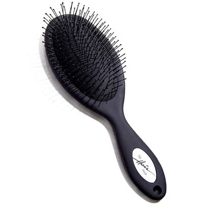 The Hair Shop 909 Ergonomic Detangling Brush for Hair Extensions – Safe for Wet & Dry Hair, Nylon Bristles, Black Avelisse