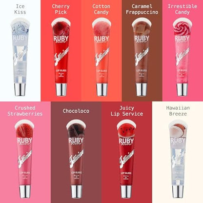 Ruby Kisses Jellicious Mouth Watering Lip Gloss - 3 Pack (PL01 Maximizer, PL03 Pink Glacier, PL04 Nude)