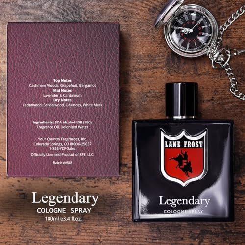 Lane Frost Legendary Cologne for Men - Original Western Scent - Woodsy Masculine Fragrance with Cedarwood and Musk - Long-Lasting 3.4 Fl Oz Avelisse