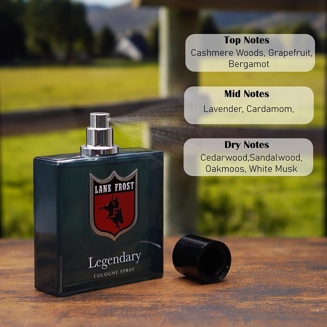 Lane Frost Legendary Cologne for Men - Original Western Scent - Woodsy Masculine Fragrance with Cedarwood and Musk - Long-Lasting 3.4 Fl Oz Avelisse