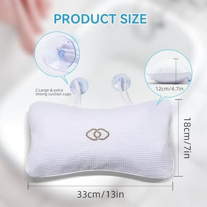 YUET Anti-Slip Non-Slip Bathtub Pillow - Inflatable Bath Cushion for Head, Neck, Back & Shoulders, Luxurious Home Spa Support