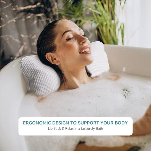 YUET Anti-Slip Non-Slip Bathtub Pillow - Inflatable Bath Cushion for Head, Neck, Back & Shoulders, Luxurious Home Spa Support - görsel 8