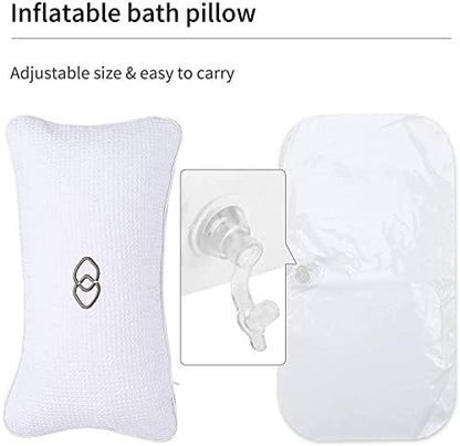 YUET Anti-Slip Non-Slip Bathtub Pillow - Inflatable Bath Cushion for Head, Neck, Back & Shoulders, Luxurious Home Spa Support