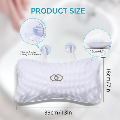 YUET Anti-Slip Non-Slip Bathtub Pillow - Inflatable Bath Cushion for Head, Neck, Back & Shoulders, Luxurious Home Spa Support