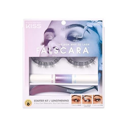 KISS Falscara DIY Lash Extension Starter Kit – 10 Reusable Featherlight Wisps with Bond & Seal Avelisse