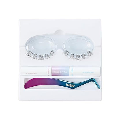 KISS Falscara DIY Lash Extension Starter Kit – 10 Reusable Featherlight Wisps with Bond & Seal Avelisse