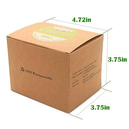 Cibutyful Cotton Swabs 400 Count - Double Round Tips with Strong Bamboo Sticks, 3.0 Inch Wooden Ear Swabs