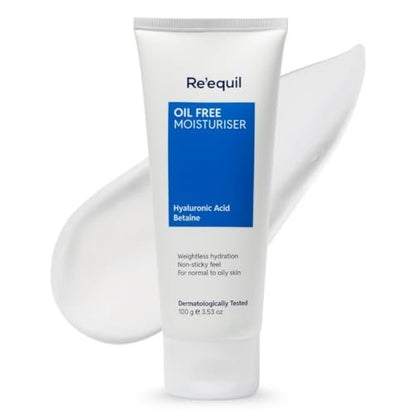 RE' EQUIL Oil Free Moisturiser - Lightweight Face Moisturizer for Normal, Oily & Combination Skin, 100g